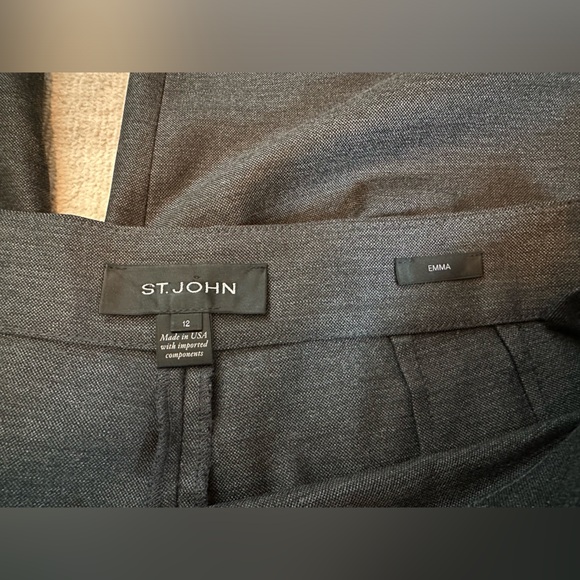 St. John Women’s Wool Silk Blend Emma Trousers Charcoal Gray (Size 12) - Picture 4 of 8
